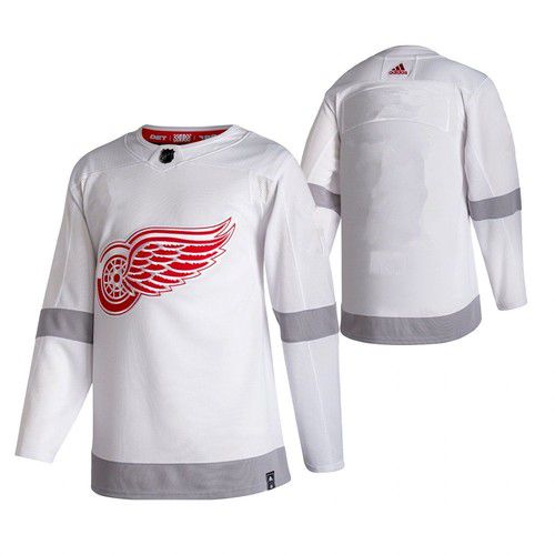 Cheap Men Detroit Red Wings Blank White NHL 2021 Reverse Retro jersey